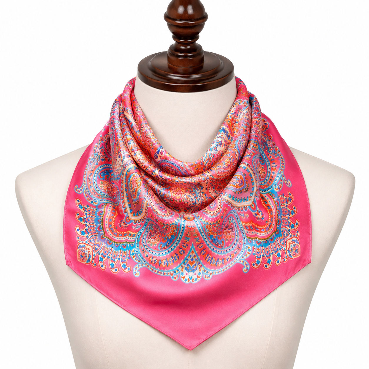 Pink Paisley Silk Foulard